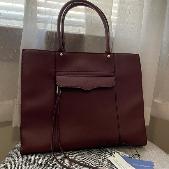Rebecca Minkoff Medium MAB Tote Black Cherry - Picture 2 of 15